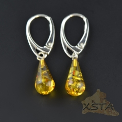 Light cognac drop shape earrings